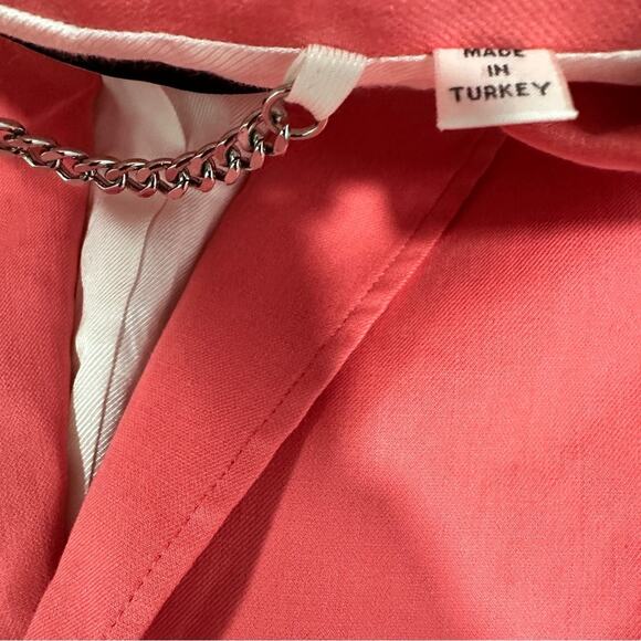 A.L.C. Size 0 Coral Donovan Linen Blend Blazer Jacket Preppy Heritage Old Money - Picture 7 of 14